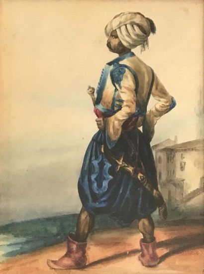 ECOLE ORIENTALISTE du XIXe siècle
Turc regardant...