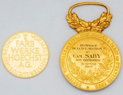 null Médaille en or jaune datée 1870, 1871, Les vétérans des armées de terre et de...