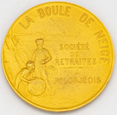 null Commemorative gold medal bearing the inscription "La boule de neige société...