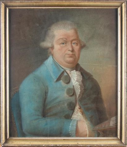 ECOLE FRANCAISE ECOLE FRANCAISE de la fin du XVIIIe
Portrait d'homme en habit bleu
Pastel
57...
