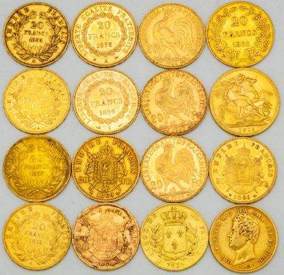 16 pieces of 20 francs gold
Sold by appo...