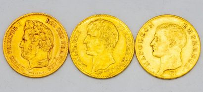 null 3 pièces de 40 francs or - 1854, An 13, An 12
Vendues sur désignation
