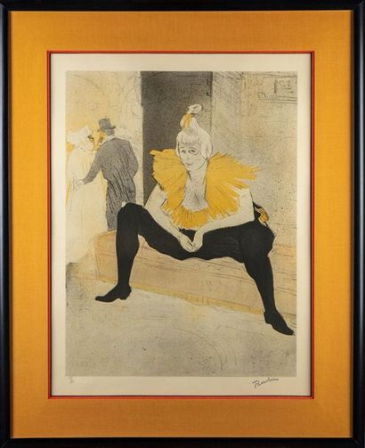 Toulouse Lautrec D'apres Henri de TOULOUSE LAUTREC
Elles: la clownesse assise
Lithographie...