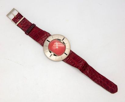 PIERRE CARDIN Pierre CARDIN - Vintage
Women's watch. Dial with red background, stick...