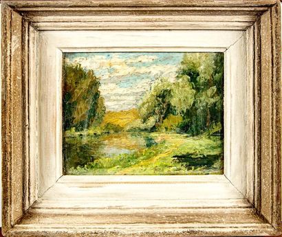 LADUREAU Pierre LADUREAU (1882-1975)
Country landscape the Canal du Loing
Oil on...