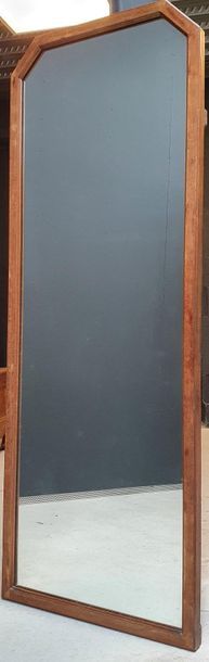 Large narrow mirror with adre in wood with...