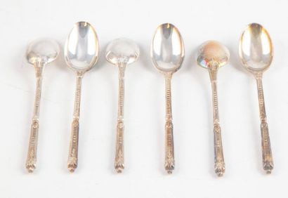 null 6 teaspoons in silver plated metal