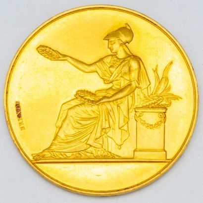 null Medal in yellow gold Association Philotechnique de Saint-Denis 1890-1900, signed...