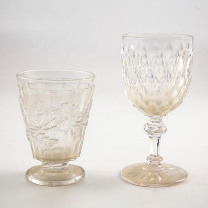 null Two Restoration Period cut 
crystal glasses