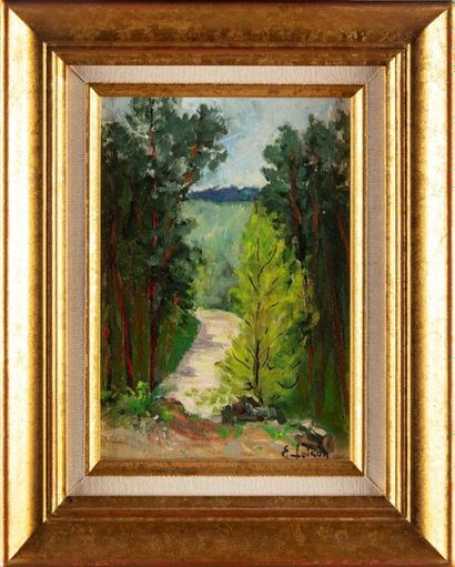 E. FOISON E. FOISON ( XX ))
path in the forest
Signed lower right 
HST
H. 26 cm,...