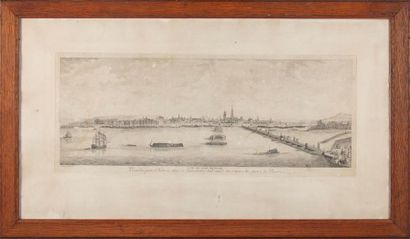 Engraving in black and white: View of Rouen
H.:...