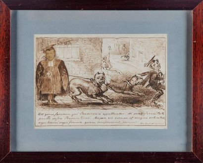 ENGLISH
SCHOOL Two engravings about caricatures
Framed
16...