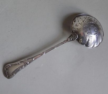 null Charles CHRISTOFLE
Beautiful silver and gold metal sugar spoon with a pierced...