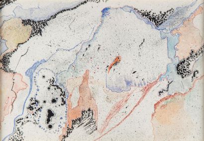 DAROUJINE DAROUJINE
Koân
Watercolour and ink 
Signed dated titled 83 on the back...