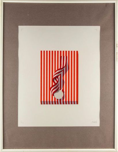 GILTAIX Daniel GILTAIX - XXth
Red Stripes
Drawing on paper
Signed and dated 1984...