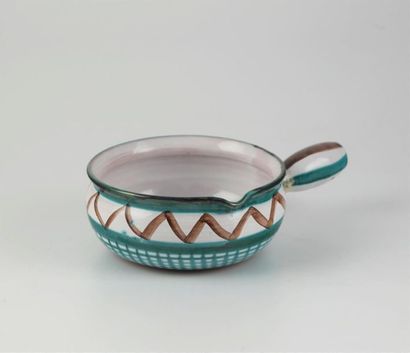 PICAULT Robert PICAULT (1919-2000) Glazed ceramic
pot with side outlet and geometric...