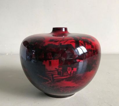 ROYAL DOULTON Manufacture ROYAL DOULTON - Angleterre
Vase boule en céramique " Flambée...