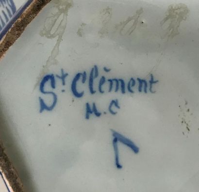 SAINT CLÉMENT Manufacture SAINT CLEMENT
Polygonal shaped earthenware jug with blue-white...