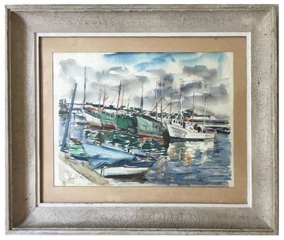 Le Forestier René LE FORESTIER (1903-1972)
Boats in the harbour
Watercolour
Signed...
