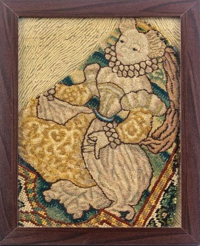null Tapestry element with small dots depicting a 16th century character
19th century
29...