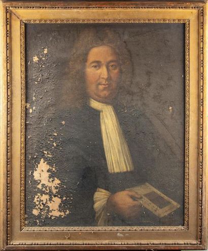 ECOLE FRANCAISE FRENCH SCHOOL XVIIIth
Portrait of a man holding a book
Oil on canvas...