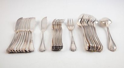 ERCUIS Maison ERCUIS
Household part in silver plated metal with 10 large spoons and...