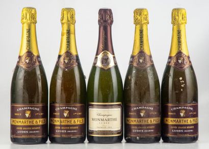 5 bottles: 4 bottles MONMARTHE ET FILS Champagne...