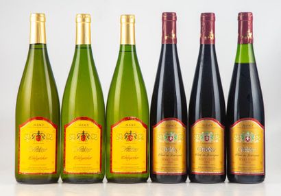 null 11 flacons : 5 bouteilles WALTER Alsace, 3 bouteilles WALTER ROUGE CELESTE 2009...