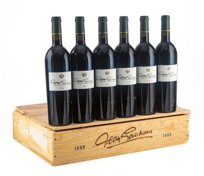  6 bouteilles JEAN GAUTREAU 1996 Haut-Médoc (Château Sociando Mallet), caisse bois...