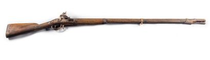 null Flintlock rifle, regulation type, flat hammer, cow's foot stock, cracked and...