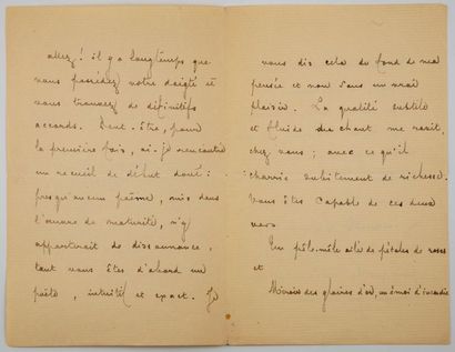 MALLARMÉ MALLARMED (Stéphane). Autograph letter signed, addressed to [Stuart Merrill]....