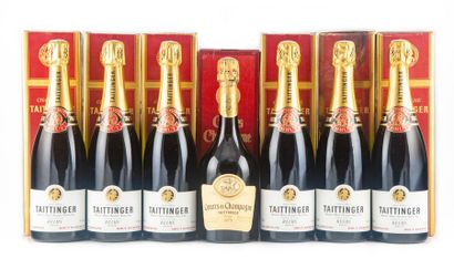 null 7 bouteilles : 6 bouteilles TAITTINGER Champagne Brut réserve (dans leurs boites),...