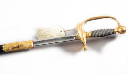 null Officer's sword model 1816, beautiful gilt bronze hilt decorated with a fleur...