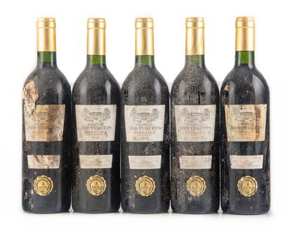 null 11 Bottles CHATEAU DES TUQUETS 2001 Bordeaux, very damaged labels