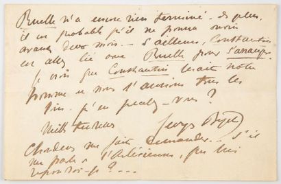 BIZET BIZET (Georges). Autograph letter signed, to "My dear friend" [Léon Carvalho]....