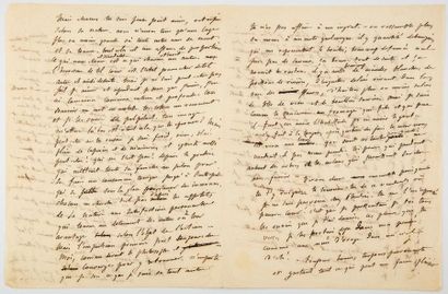 FLAUBERT FLAUBERT (Gustave). Autograph letter, addressed to [Louise Colet]. Rouen,...