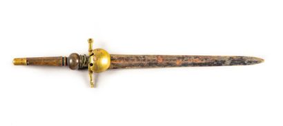 null Hunting dagger known as "bouchon" - turned wooden fuse and bronze cruiser with...