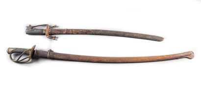 null Cavalry saber, model 1822 - 1882, unmarked blade, same hilt and scabbard number...