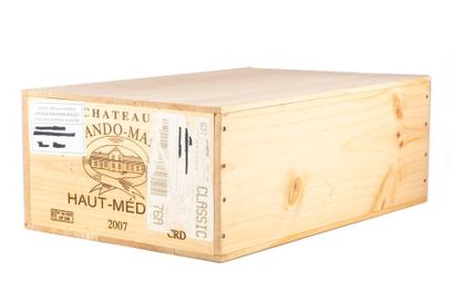 null 12 bottles CHATEAU SOCIANDO MALLET 2007 Haut-Médoc, original wooden case