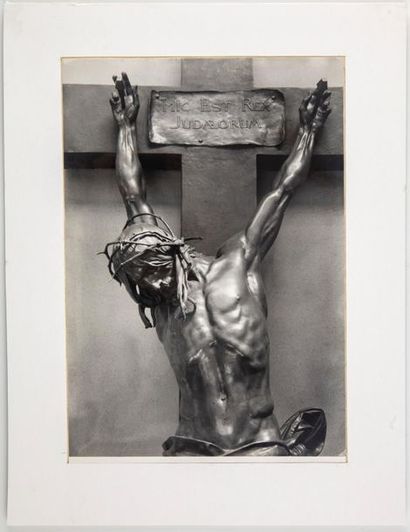 EHM Josef EHM (1909-1989). Crucifixion: view of a sculpture by Josef Vaclav Mylsbeck....