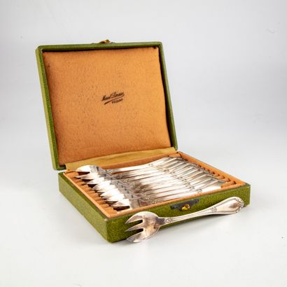 null BOULENGER

12 silver plated metal cake forks in their case