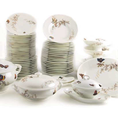 null HAVILAND - Limoges

Porcelain service decorated with butterflies, birds and...