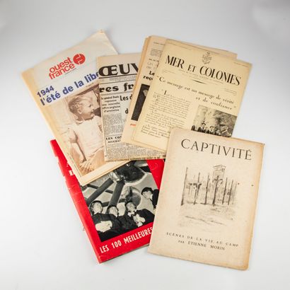 null A set of documents on the theme of the Second World War, including : 

- Captivity,...