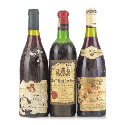 null Ensemble de 3 bouteilles comprenant : 

- 1 B Chateau Haut-Sorilon, Bordeaux...