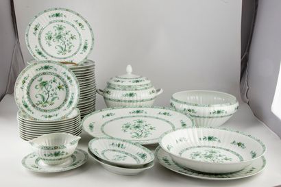 null LANTERNIER & Cie - Limoges

Porcelain serving set with green monochrome floral...