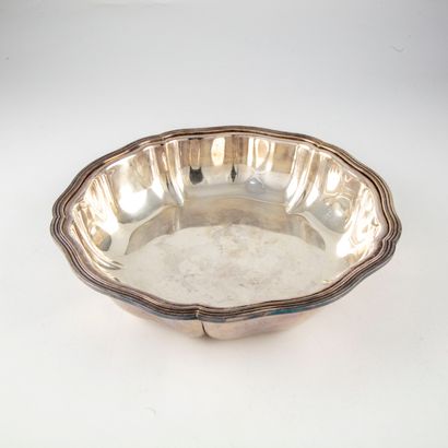 null LEBELIER

Round shaped bowl moulded with nets and contours in silver plated...
