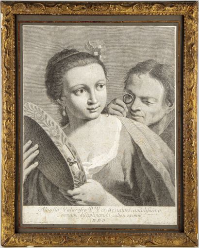 null After Mariotto, engraved by Nicolaus Cavalli.

Young Woman with tambourine

Engraving

(Former...