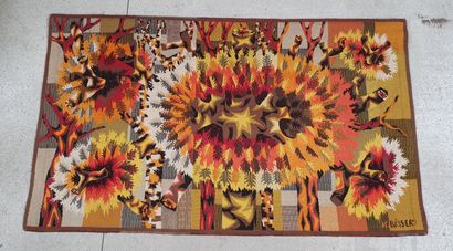 null J.C. BISSERY 

Foliage

Wool tapestry from a cardboard box from J.C. Bissery,...