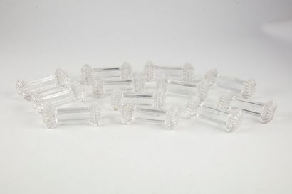 null Set of 12 moulded crystal knife holders.