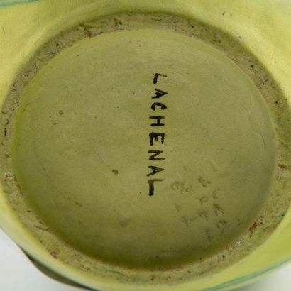 Edmond LACHENAL Edmond LACHENAL (1855-1948)
Vase de forme ovoïde à col ajouré d'un...